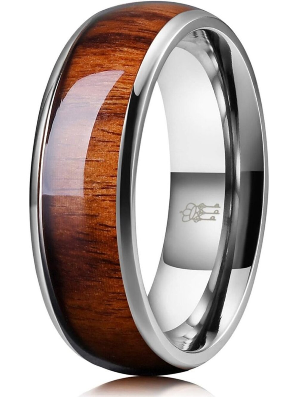 Stylish Titanium Wooden Wedding Band for Men & Women - 4/6/8mm Comfort Fit Ring
